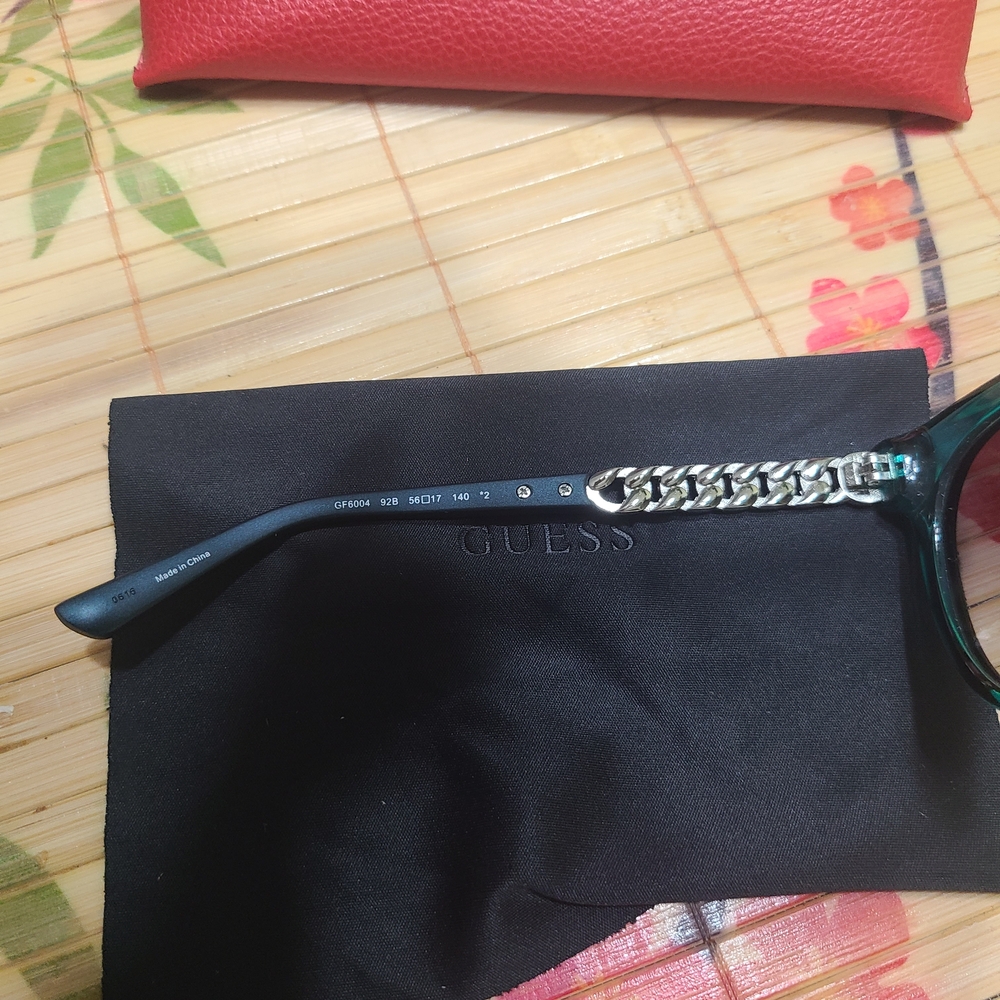 SOLD NEW GUESS GF 6004 92B CRYSTAL TEAL GRADIENT AUTHENTIC DESIGNER SUNGLASS - Picture 7 of 7